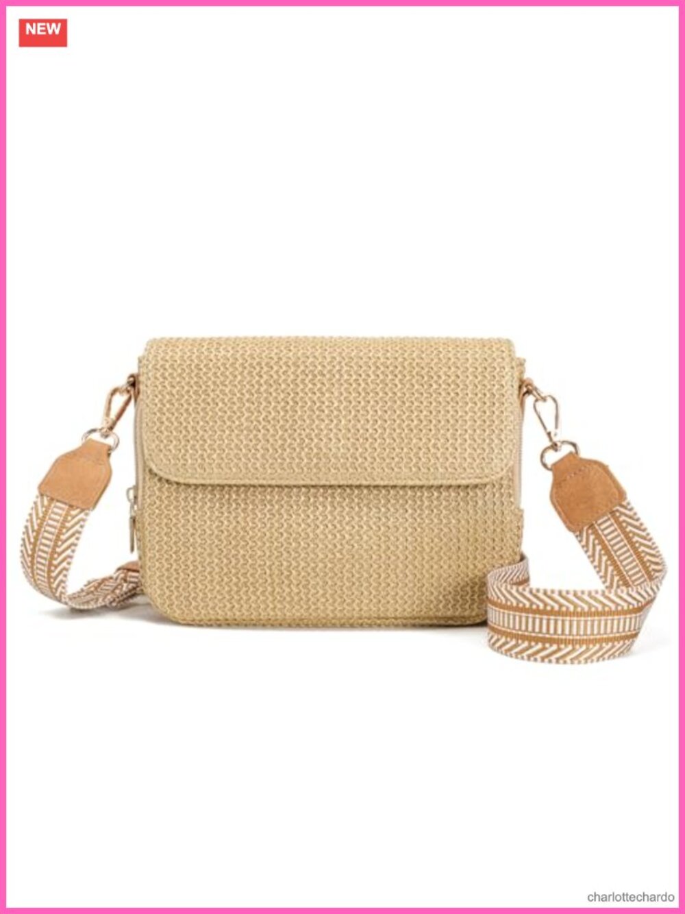 Faux Straw Small Crossbody Bag Summer Woven Sling Purse Beach Travel Vacation